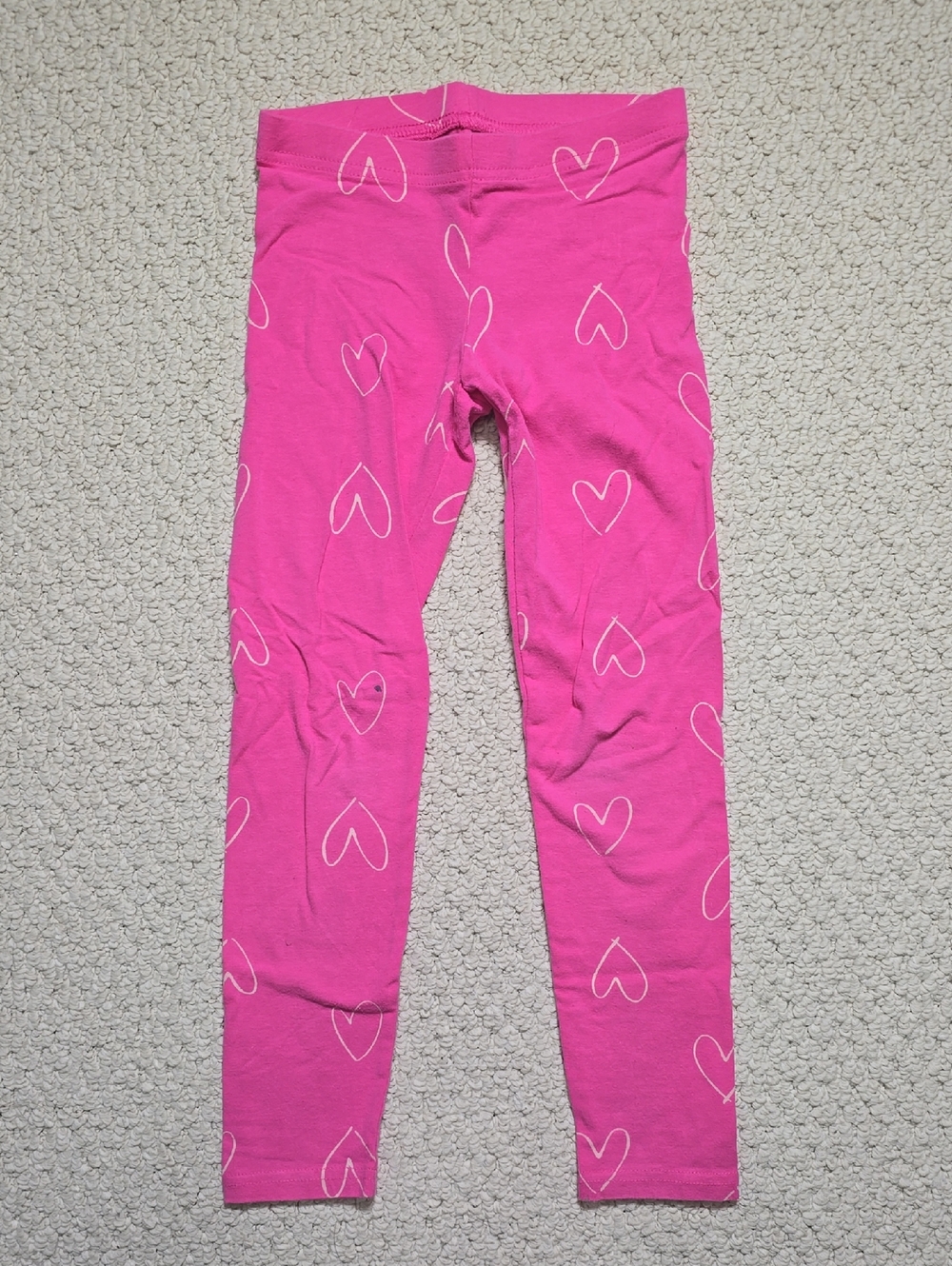💜5/$30💜 Old Navy Hot Pink Leggings with White Heart Print